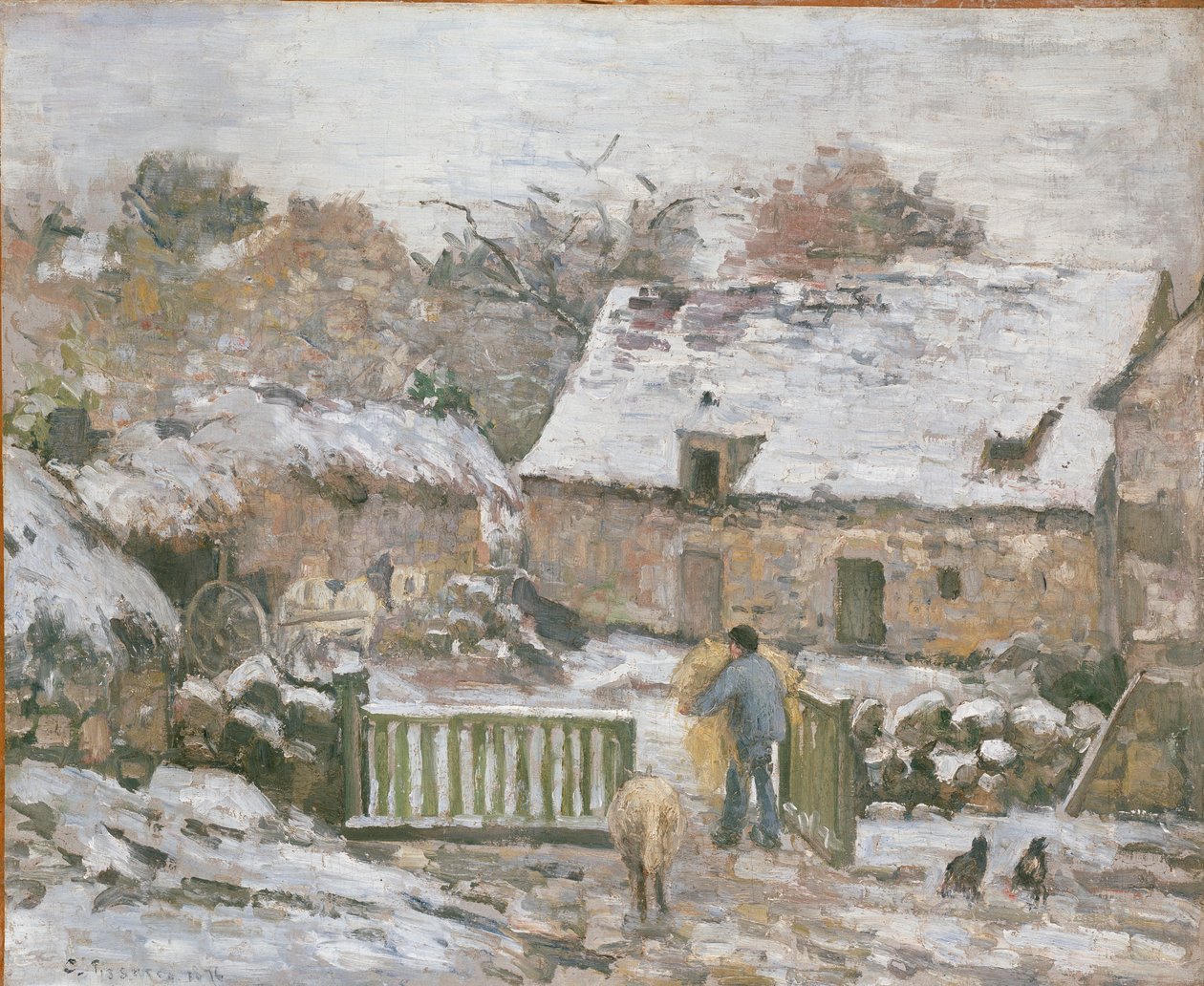 Montfoucault-i farm: Hóhatás, 1874-1876 alkotó: Camille Pissarro