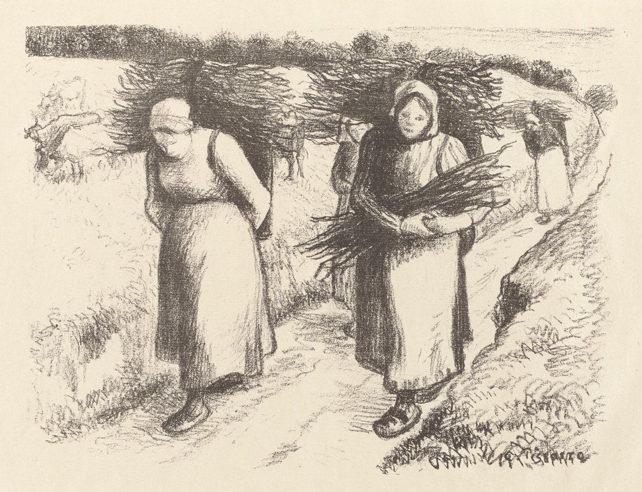 Tűzifa hordók alkotó: Camille Pissarro