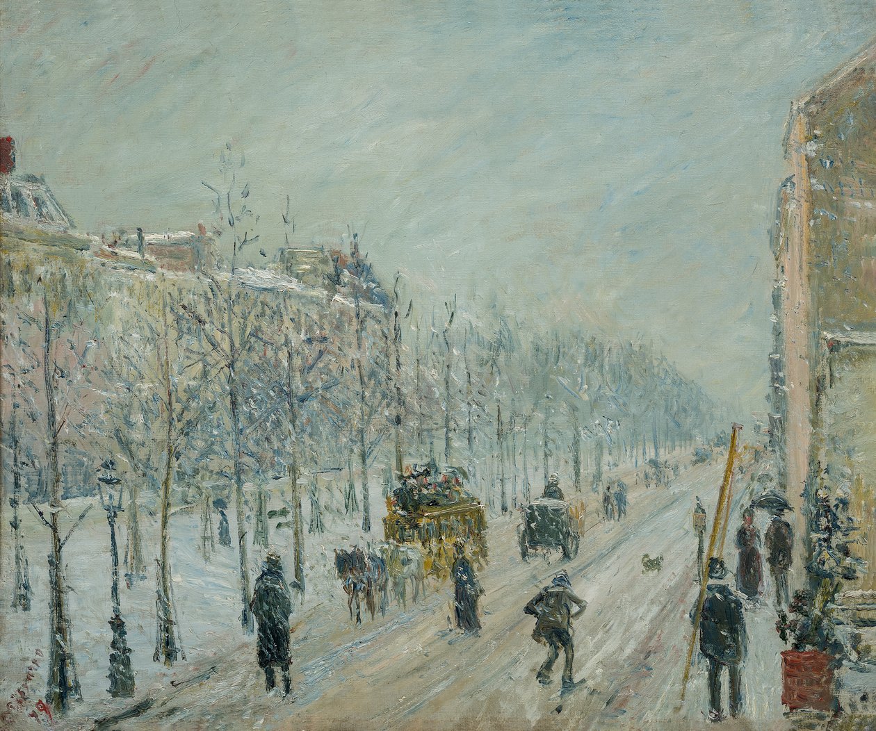Francia: Les boulevards extérieurs. Effet de neige
Danish: De ydre boulevarder i snevejr alkotó: Camille Pissarro