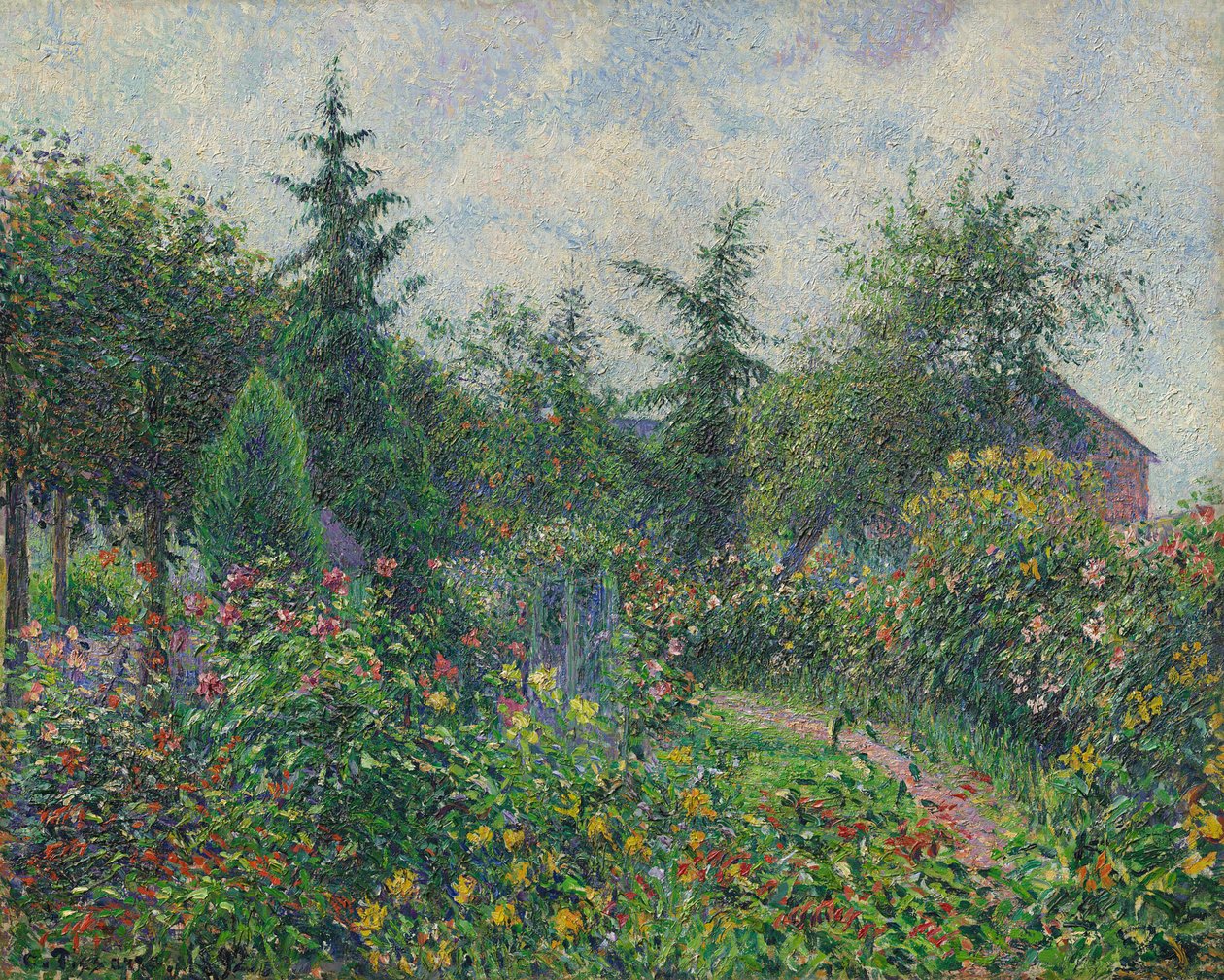 Kert és tyúkól Octave Mirbeau-nál, Les Damps, 1892. alkotó: Camille Pissarro