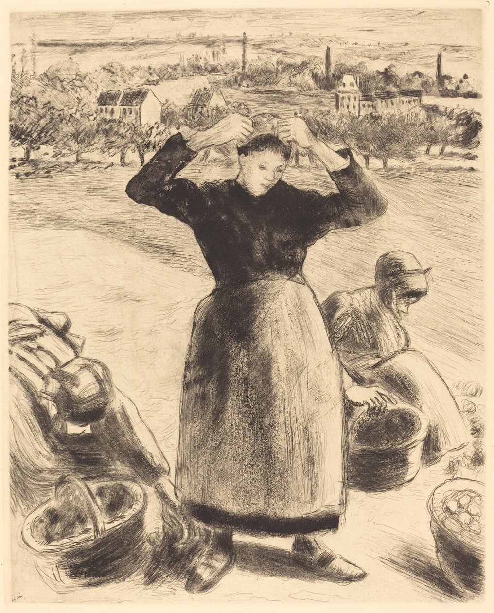 Burgonyagyűjtés Burgonyaszüret, 1886. alkotó: Camille Pissarro