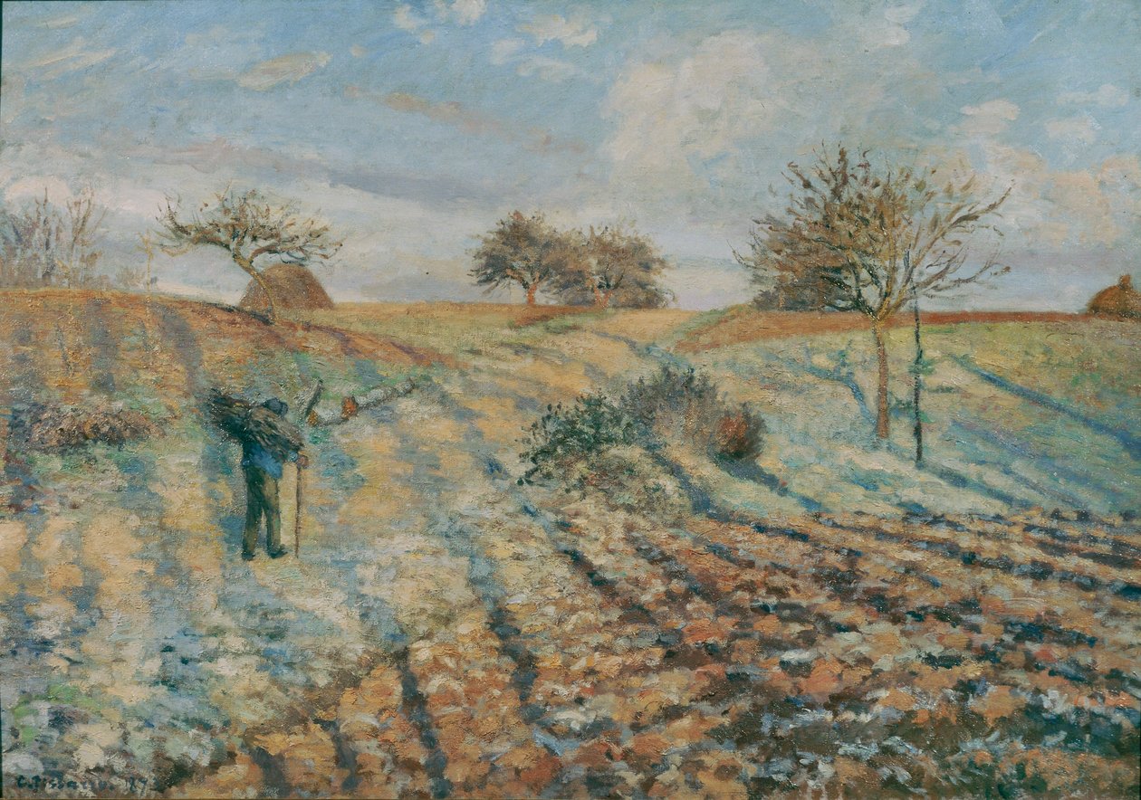 Gelee blanche (Hoarfrost) ... (olaj, vászon) alkotó: Camille Pissarro