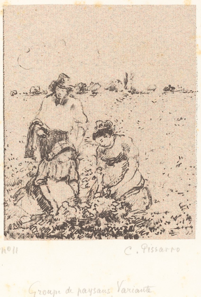 Parasztok csoportja alkotó: Camille Pissarro