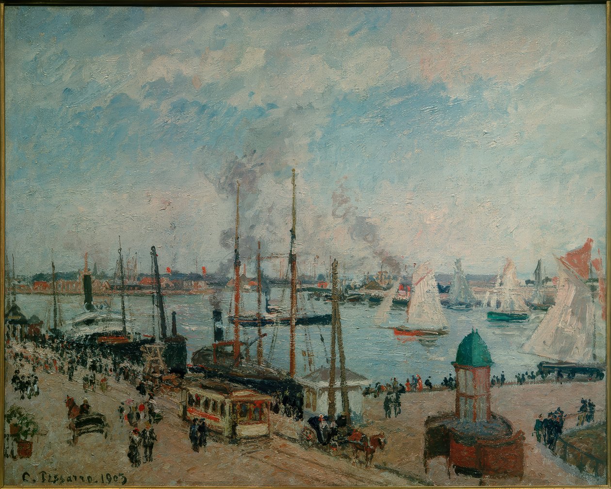 Le Havre kikötője dagálykor alkotó: Camille Jacob Pissarro