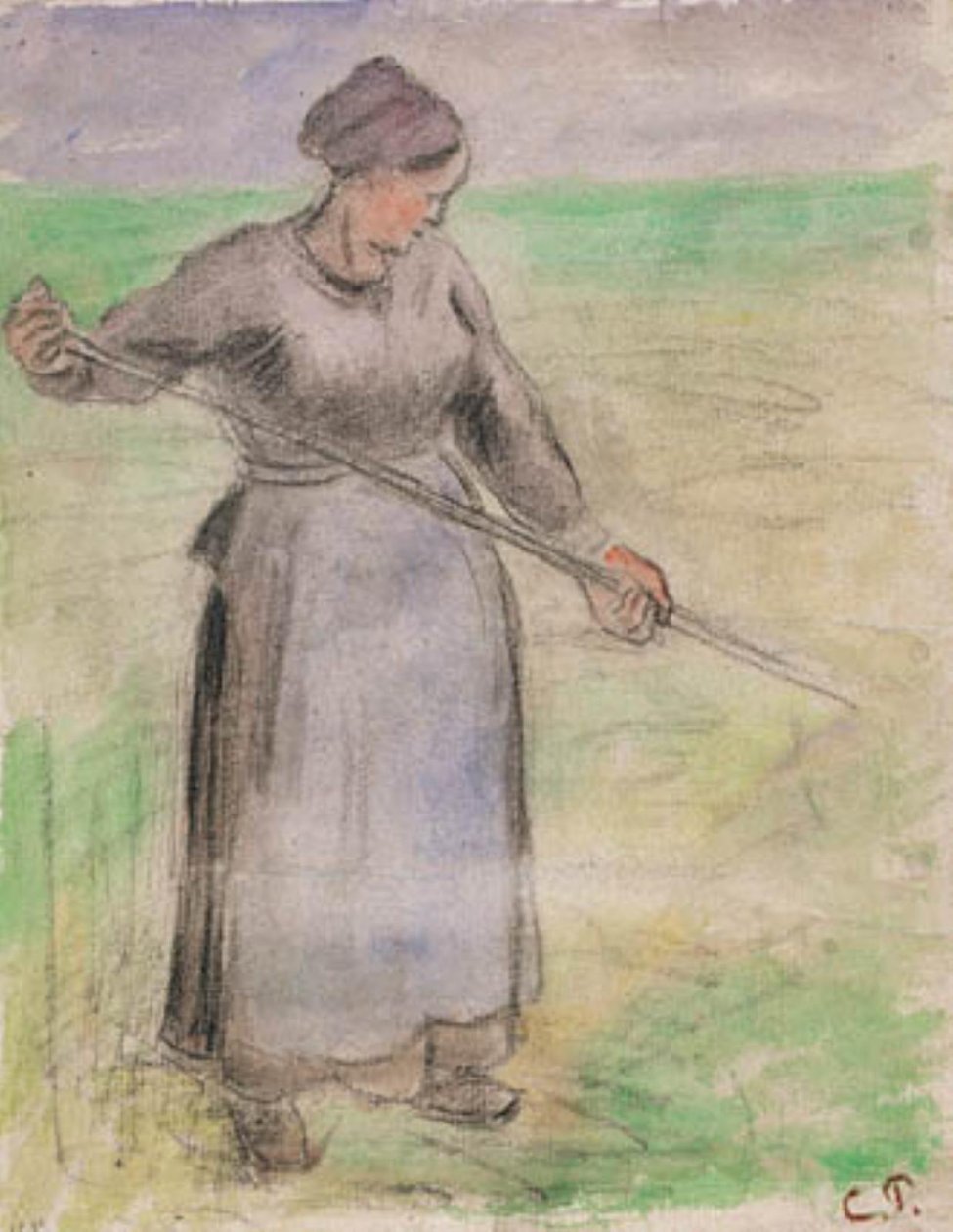 Szénaforgató alkotó: Camille Pissarro