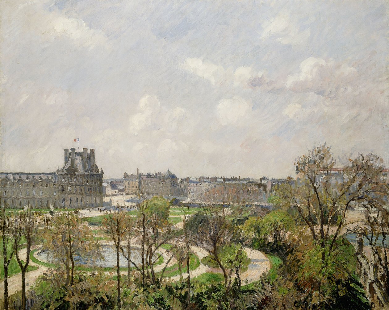 Tuileriák kertje, tavaszi reggel; Tuileriák kertje, reggel, tavasz, 1900 alkotó: Camille Jacob Pissarro