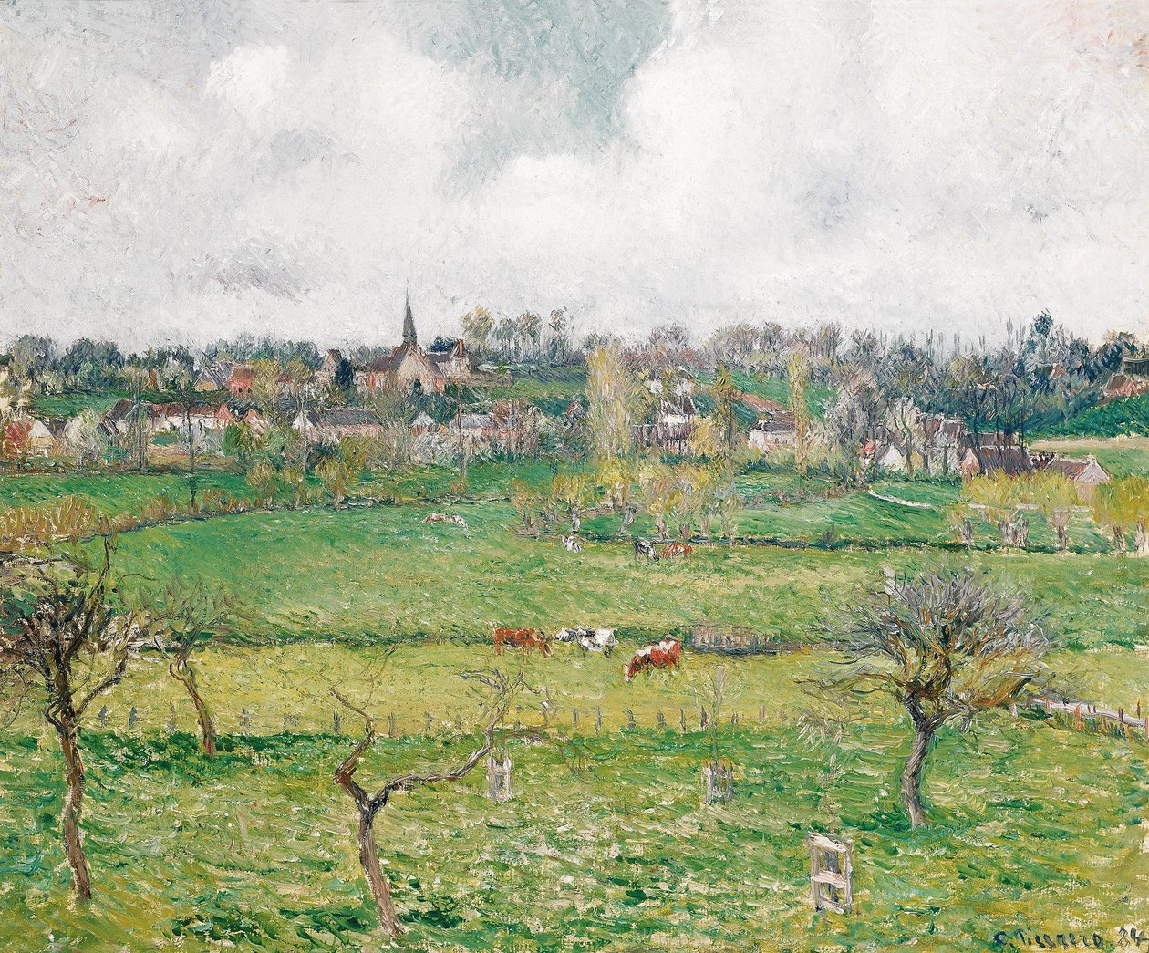 Kotava:  "Wiks va Bazincourt (trutca ke Pissarro)"
French:  Vue de Bazincourt alkotó: Camille Pissarro
