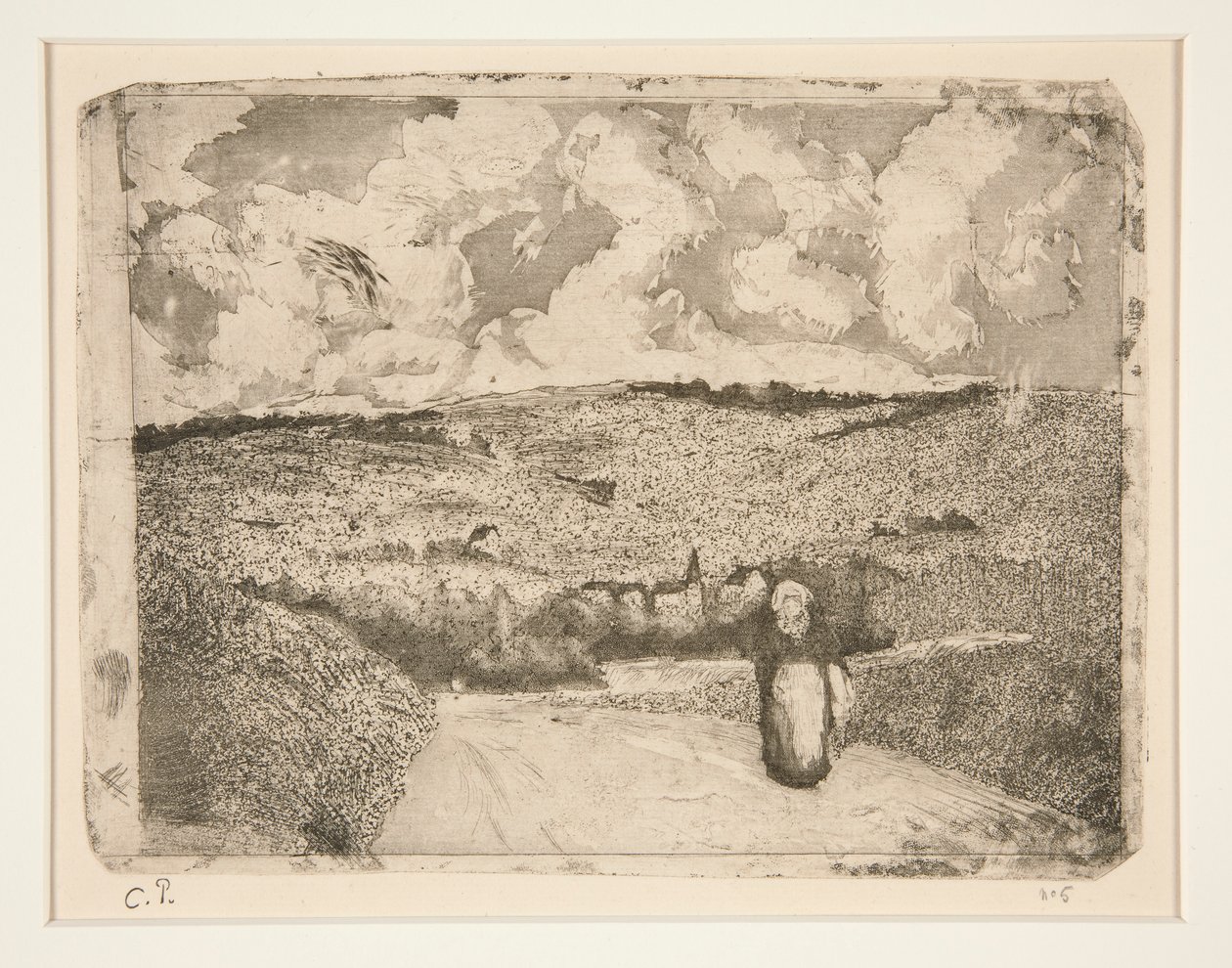 La Femme sur la route (A nő az úton) alkotó: Camille Pissarro