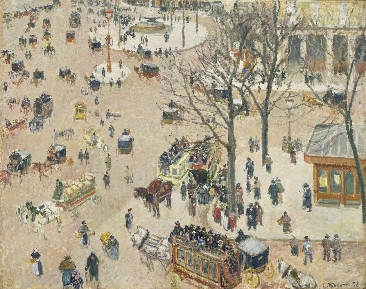 A Francia Színház tér alkotó: Camille Jacob Pissarro