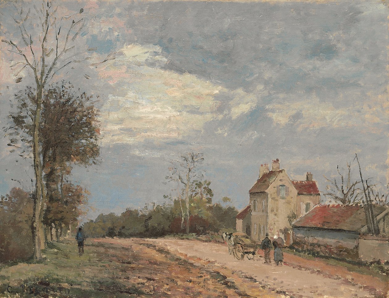 Monsieur Musy háza, route de Marly, Louveciennes, kb. 1872 (olaj, vászon) alkotó: Camille Pissarro