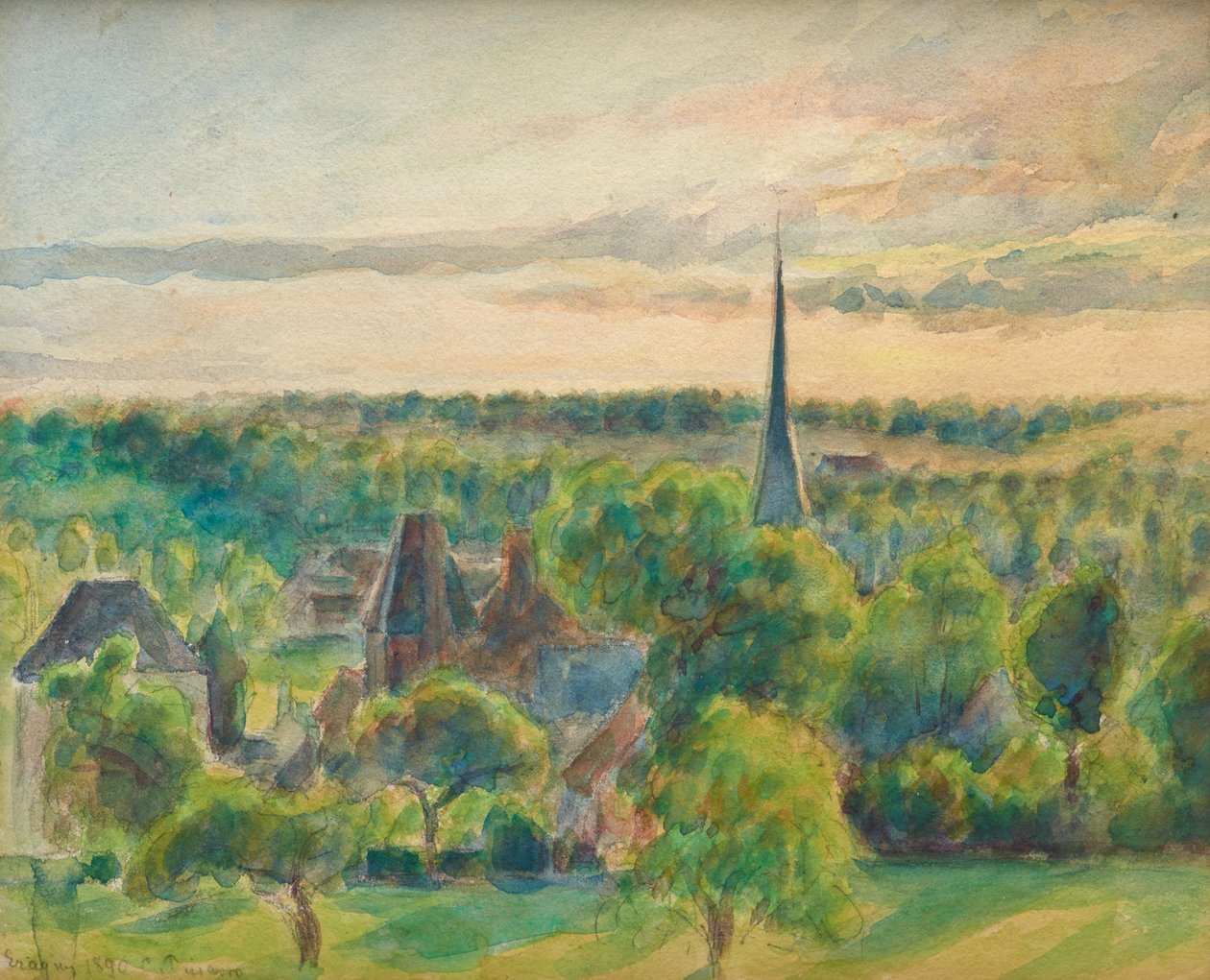 Táj Éragnynál alkotó: Camille Jacob Pissarro