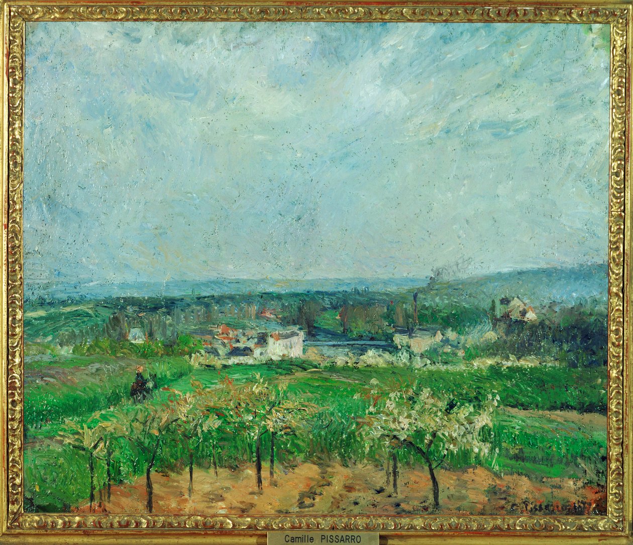 Landscape at Pontoise (festmény, vászon) alkotó: Camille Pissarro