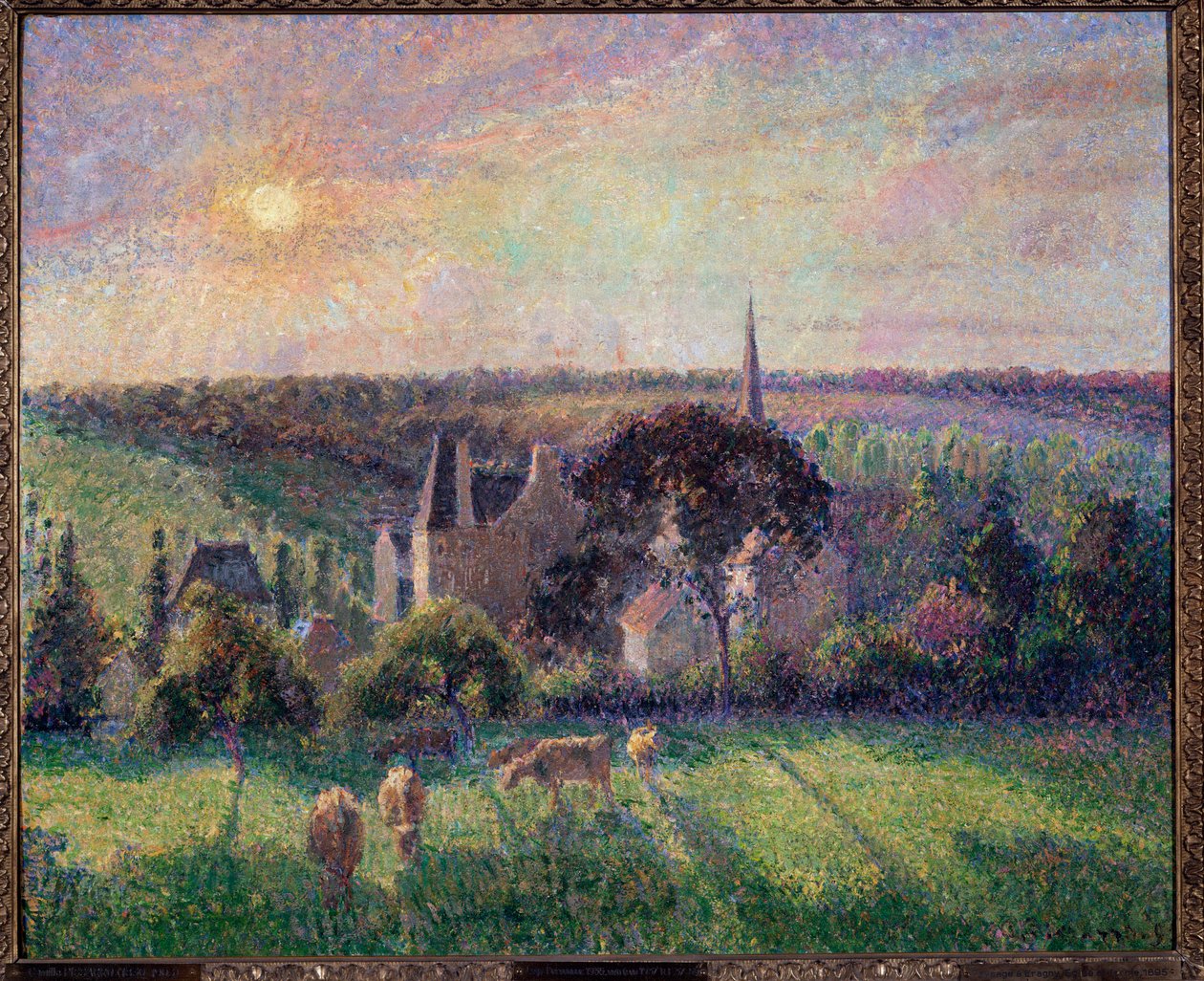 Eragny táj, templom és farm Camille Pissarro (1830-1903) festménye 1895 V. 0,6x0,73 m Párizs, Muse d