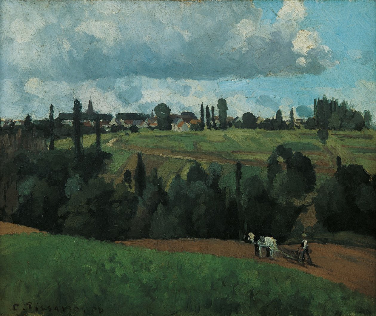 Tájkép Ennery közelében, Pontoise közelében alkotó: Camille Pissarro