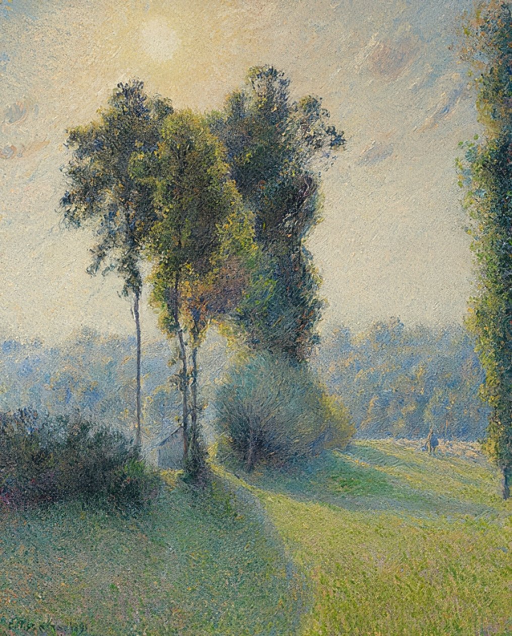 Táj Saint-Charles-ban, Gisors közelében naplementekor. 1891 alkotó: Camille Jacob Pissarro