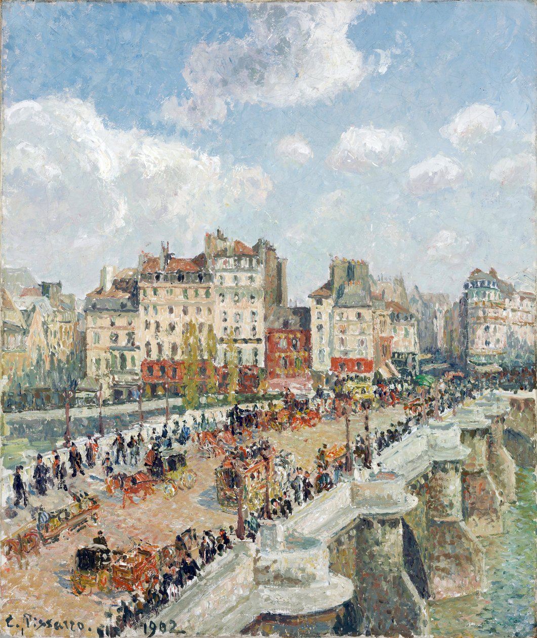 Le Pont Neuf (A Pont-Neuf) - Camille Pissaro (1830-1903) festménye, olaj, vászon (55x46,5 cm) alkotó: Camille Pissarro