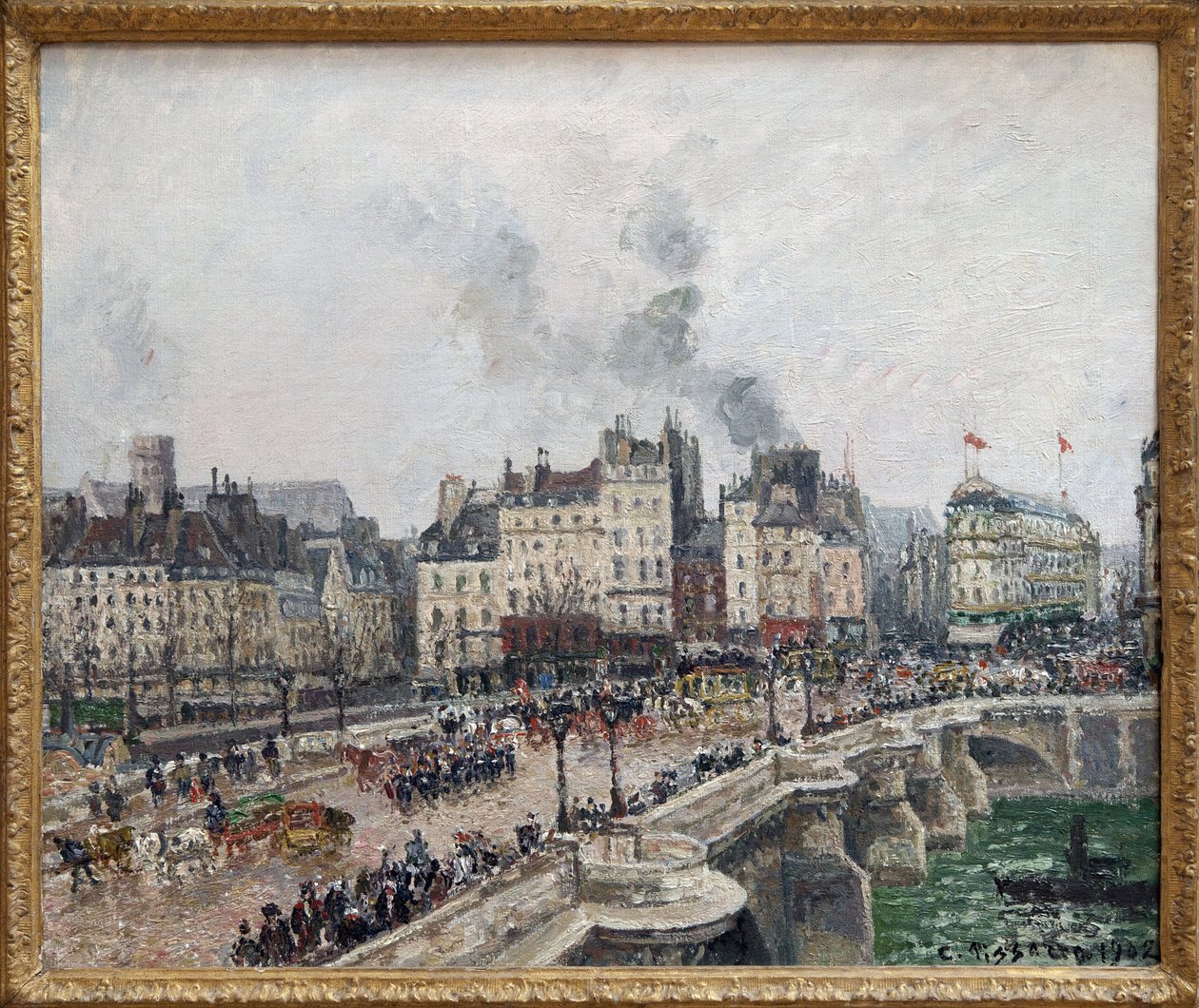 Le Pont Neuf, Camille Pissarro (1830-1903) olajfestménye vászonra. Fényképészet, KIM Youngtae, Lyon, Lyoni Szépművészeti Múzeum. alkotó: Camille Pissarro