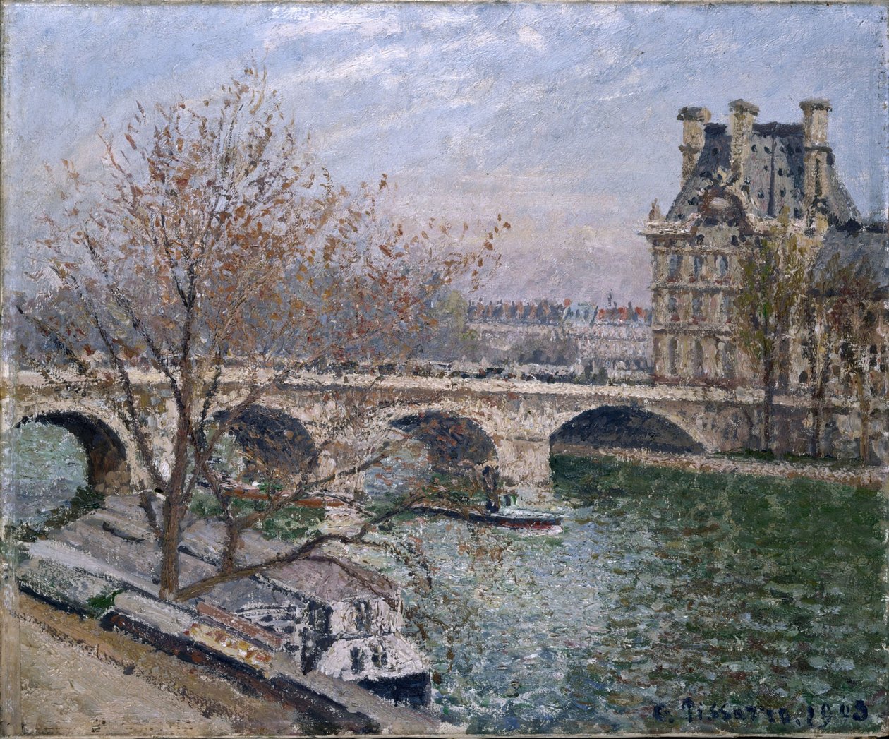 A Királyi híd és a Flore pavilon alkotó: Camille Jacob Pissarro