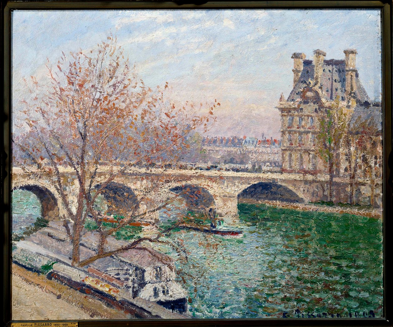 A Pont Royal és a Pavillon de Flore Camille Pissarro (1830-1903) festménye 1903 V. 0,54x0,65 m Párizs, Petro Palais Múzeum alkotó: Camille Jacob Pissarro