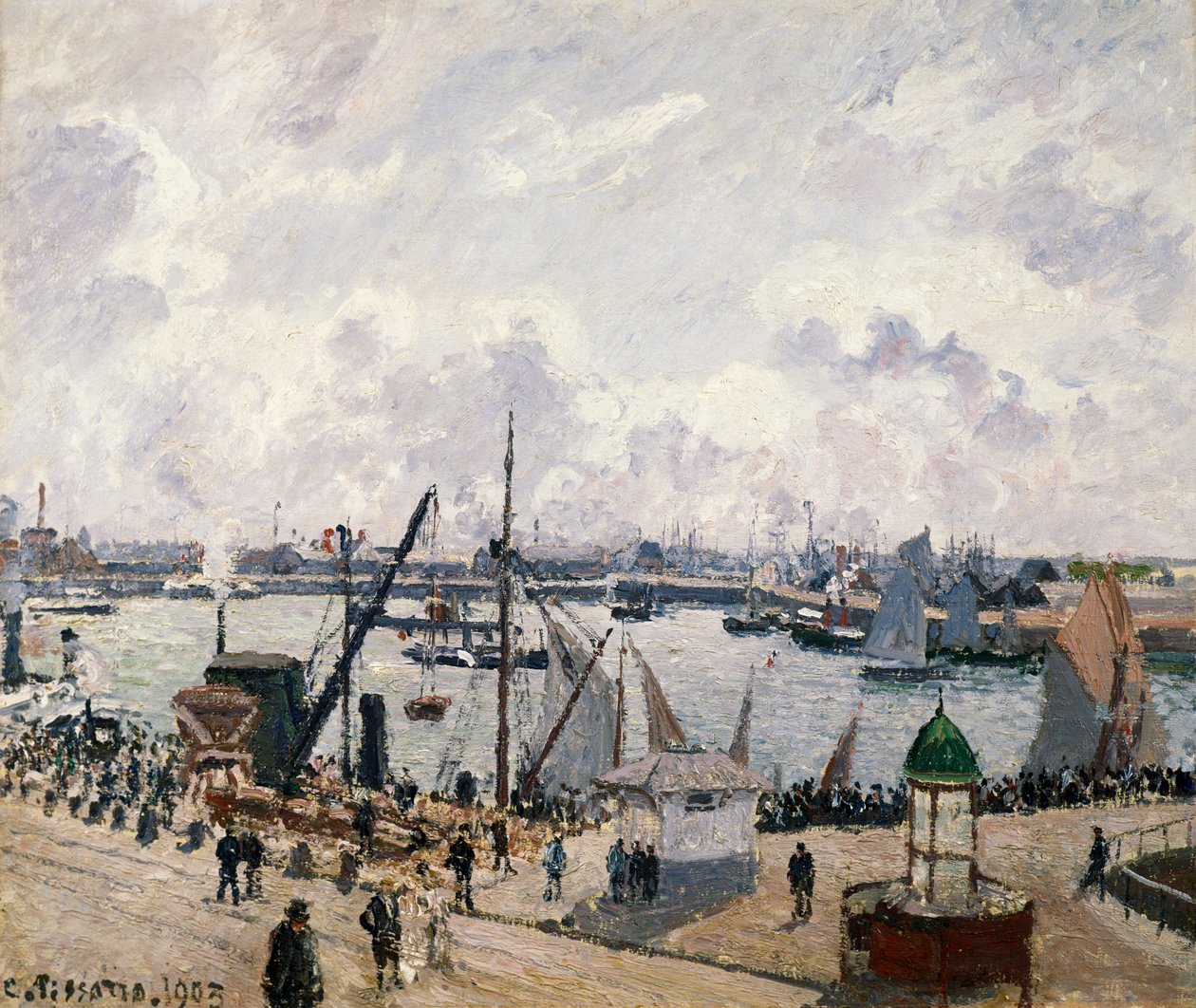 Southampton Quay Le Havre-ban alkotó: Camille Pissarro