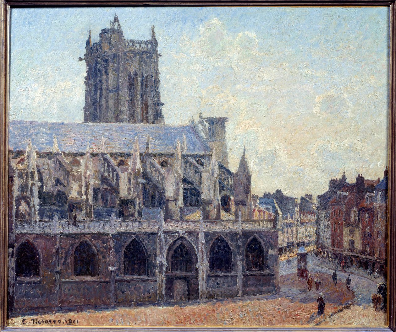 Saint Jacques templom Dieppe-ben Camille Pissarro (1830-1903) festménye 1901 V. 0,54x0,65 m Párizs, Orsay Múzeum - Dieppe Saint Jacques temploma. Camille Pissarro (1830-1903) festménye alkotó: Camille Jacob Pissarro