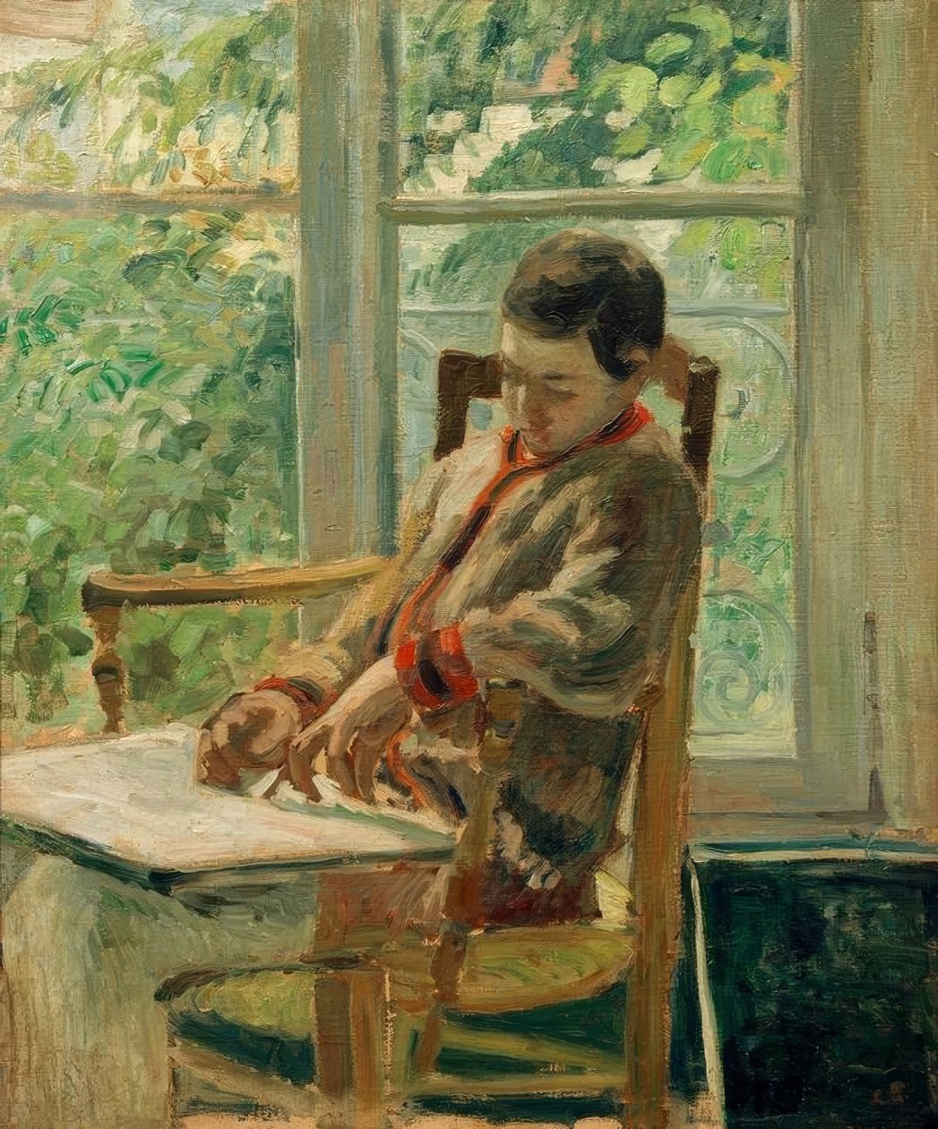 Lucien Pissarro a szobájában alkotó: Camille Jacob Pissarro