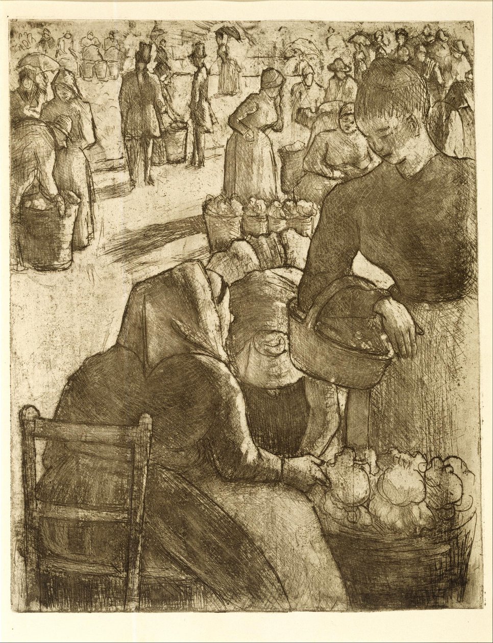 Zöldségpiac Pontoise-ban alkotó: Camille Pissarro