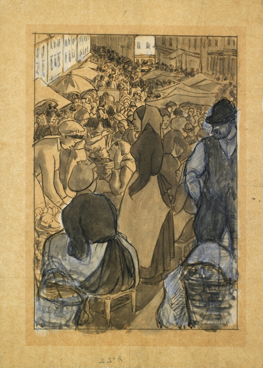 Piaci jelenet, 1880-as évek alkotó: Camille Pissarro