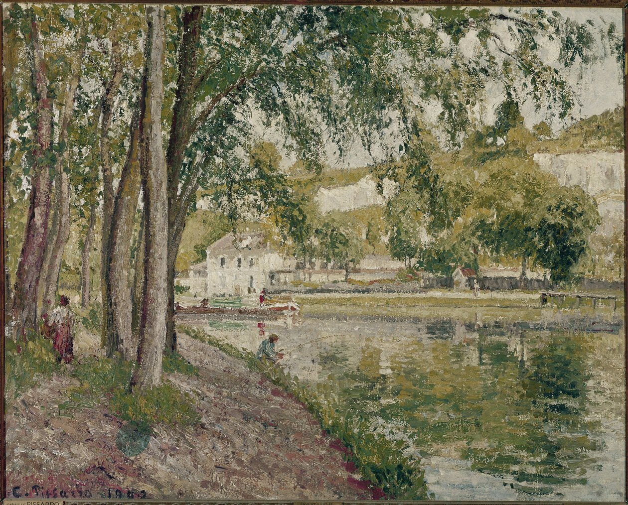 Moret, a Loing-csatorna: út Saint Mammes-hoz. (olajfestmény alkotó: Camille Jacob Pissarro