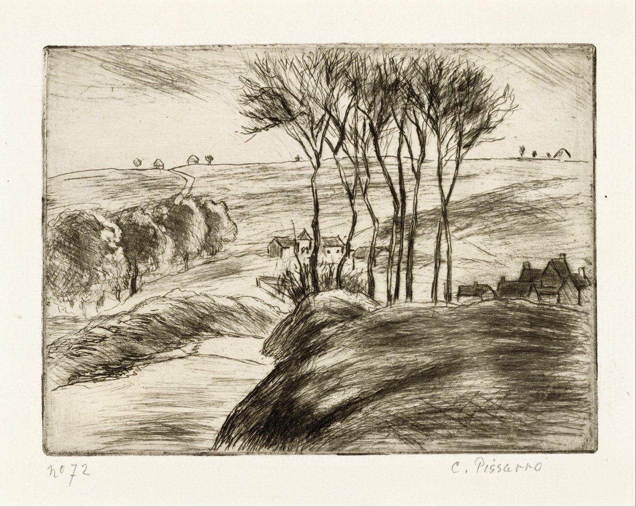 Tájkép Osnyban alkotó: Camille Pissarro
