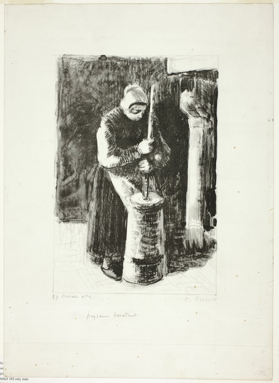 Parasztasszony tejet kavargó alkotó: Camille Pissarro
