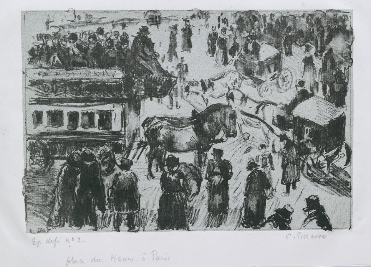 Place du Havre, Párizs, 1897 alkotó: Camille Pissarro