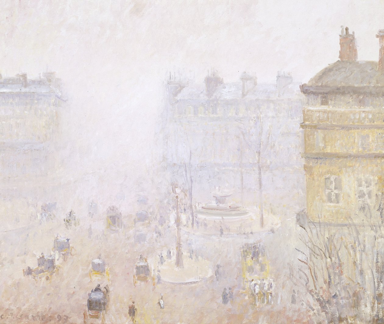 Place du Theatre Francais: Ködhatás alkotó: Camille Jacob Pissarro