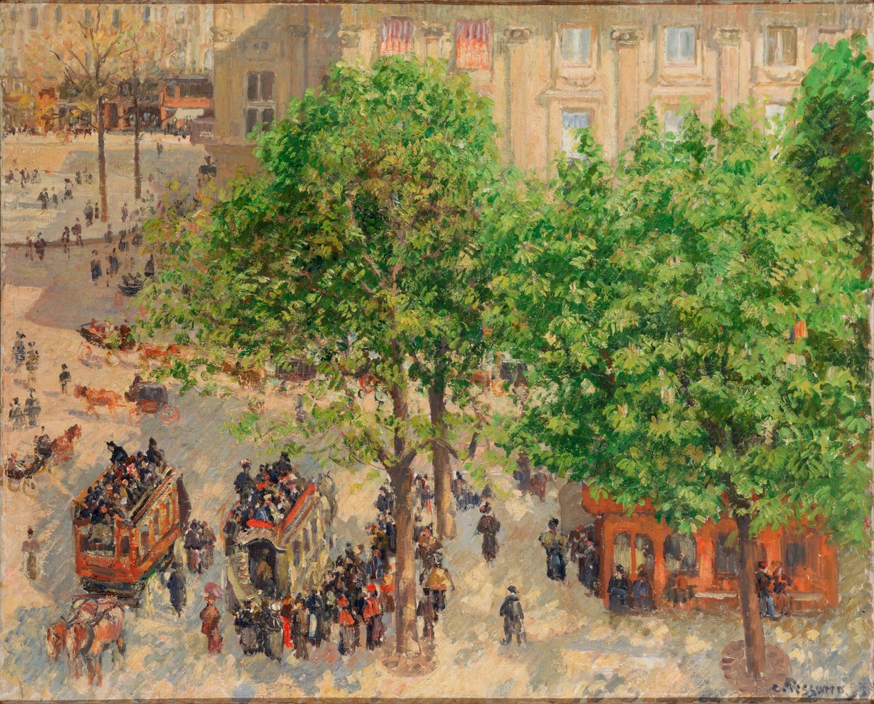 Francia Színház tér, tavasz alkotó: Camille Pissarro