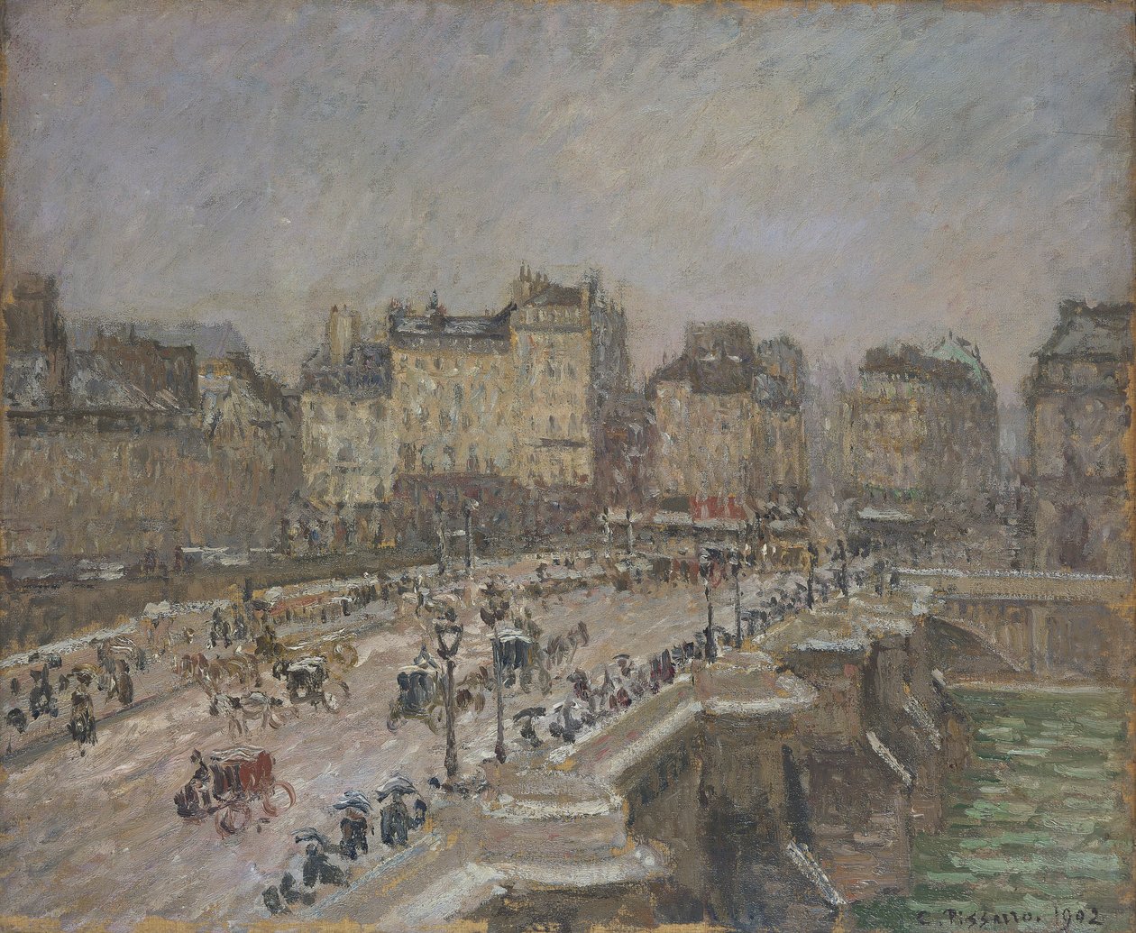 "Pont Neuf, hóhatás, 2. sorozat", 1902 alkotó: Camille Pissarro