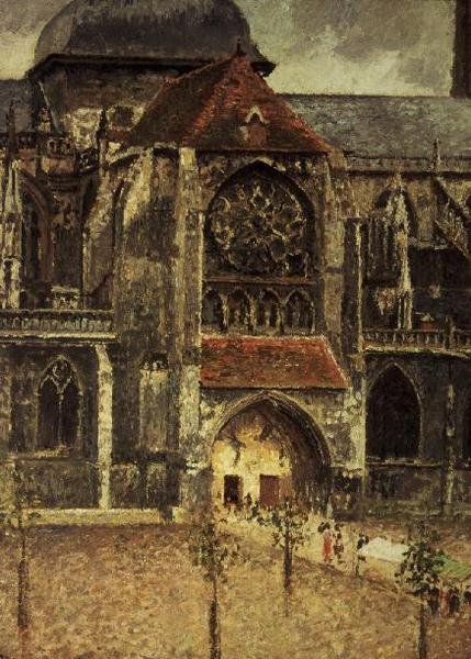 A Dieppe-i St. Jacques-templom portálja alkotó: Camille Pissarro