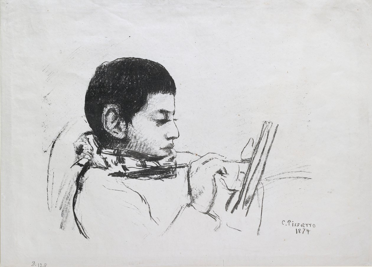 Lucien Pissarro portréja, 1874 alkotó: Camille Pissarro