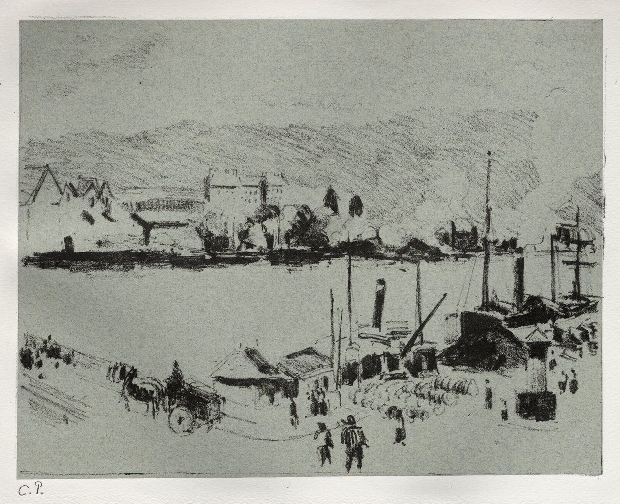 Quai Boieldieu Rouenben alkotó: Camille Pissarro