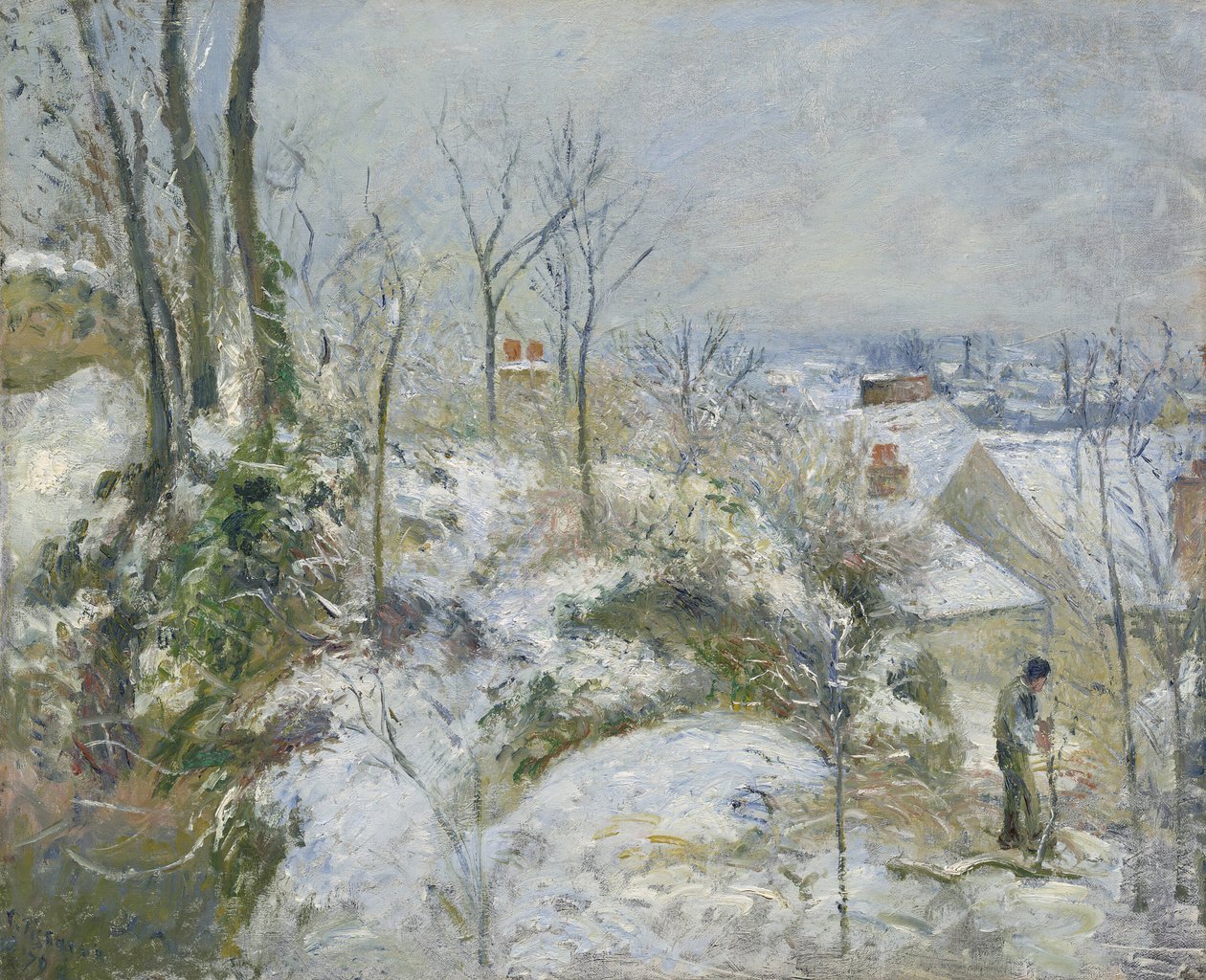 Rabbit Warren Pontoise-ban, Snow, 1879. alkotó: Camille Pissarro