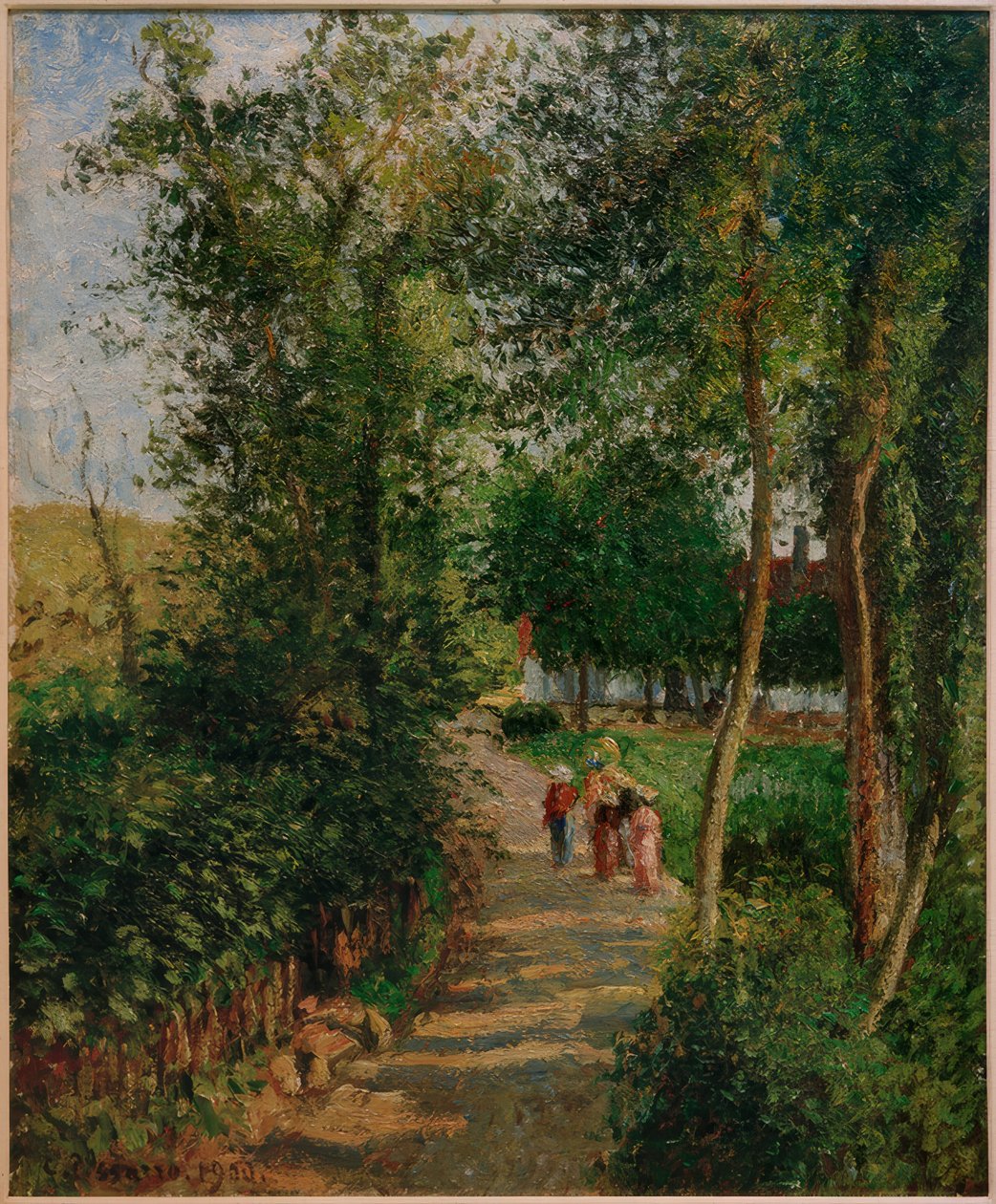 Route de Berneval-le-Petit (Thievain ház) alkotó: Camille Jacob Pissarro