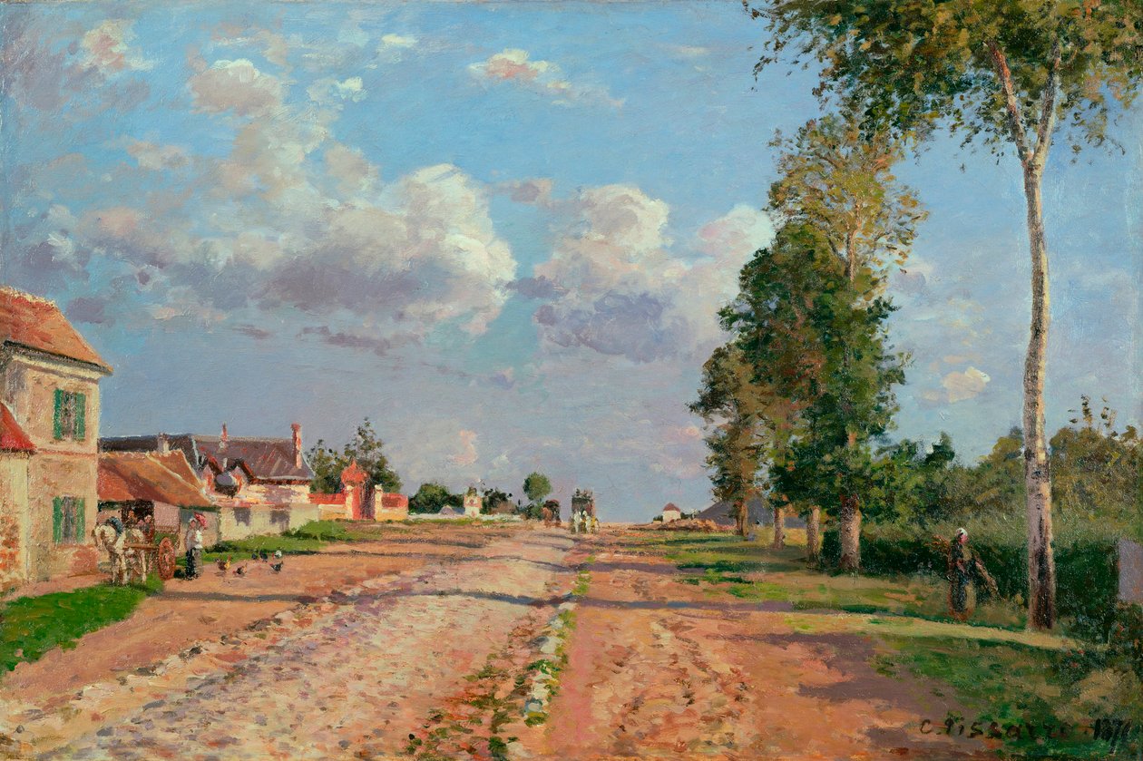 Út Versailles-ba, Rocquencourt (Franciaország) - Camille Pissaro (1830-1903) festménye, olaj, vászon alkotó: Camille Pissarro