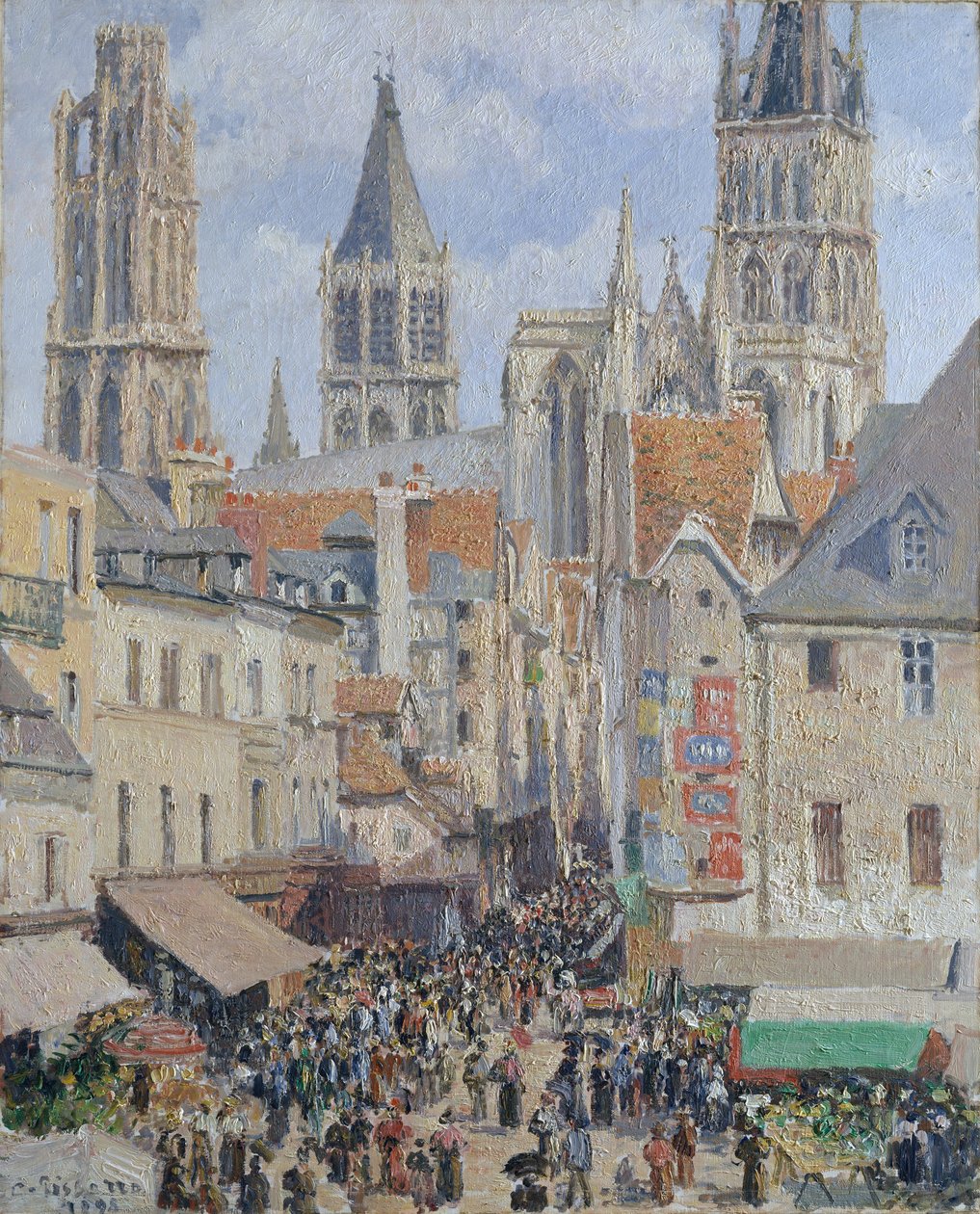 Rue de lÉpicerie, Rouen A napfény hatása, 1898. alkotó: Camille Jacob Pissarro