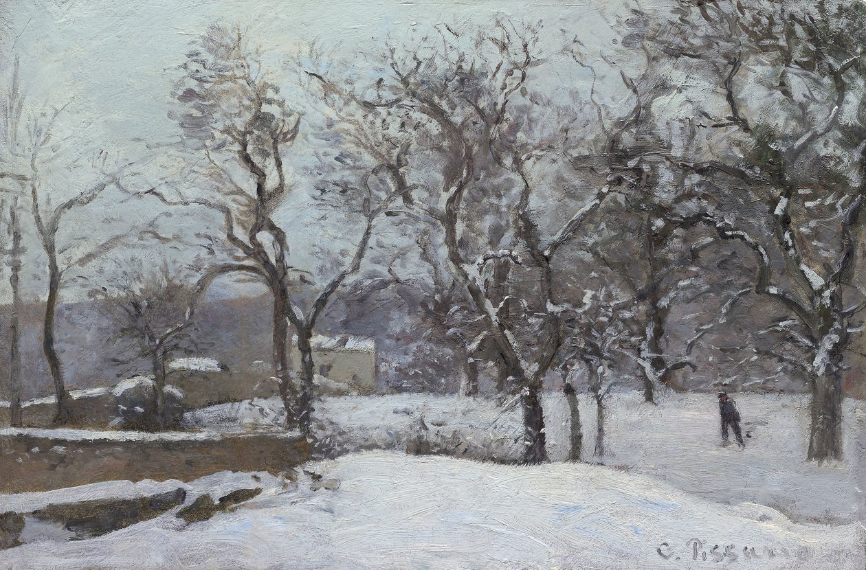 Hó Louveciennes-ben, 1870 körül (olaj, tábla) alkotó: Camille Pissarro
