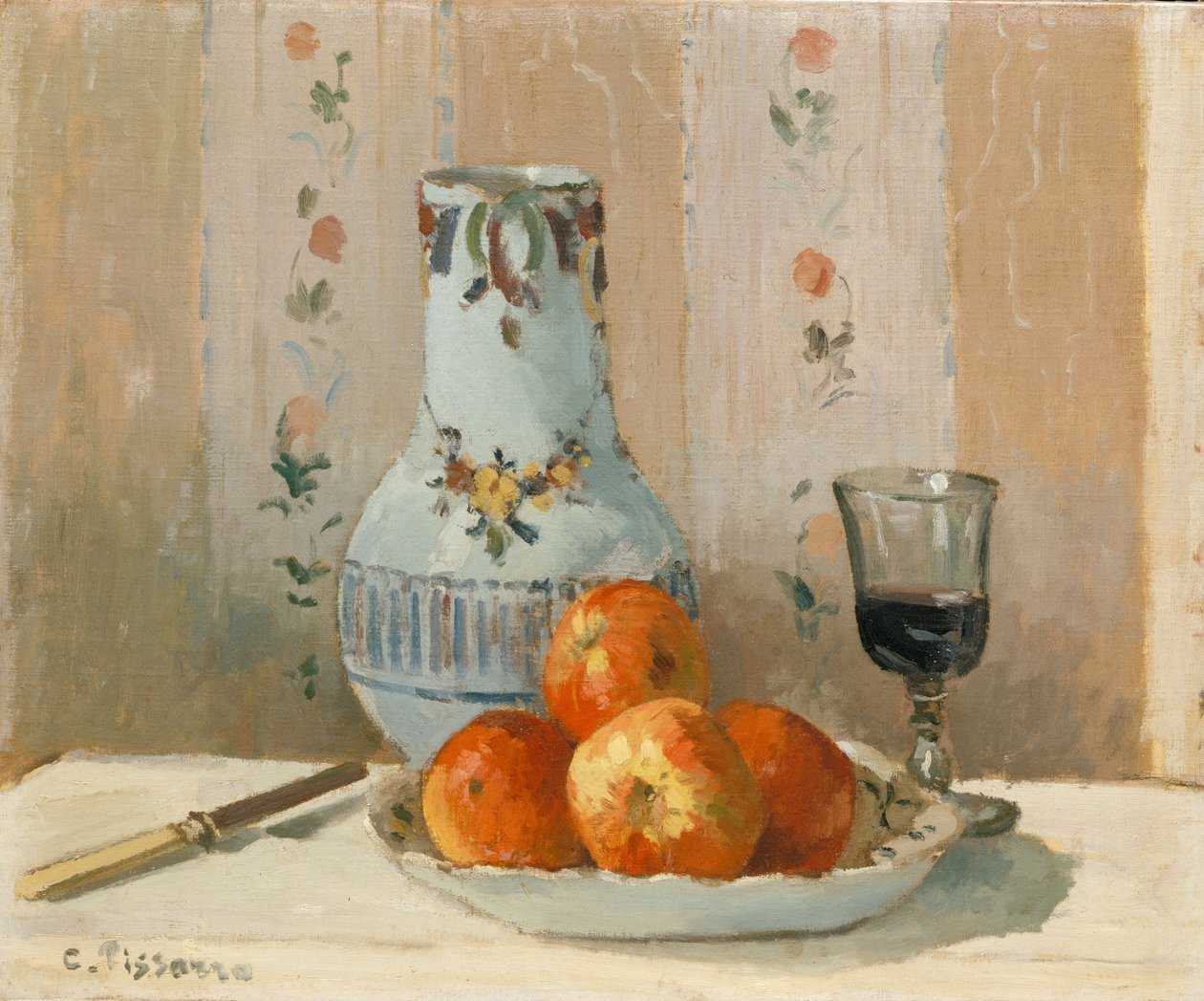 Csendélet almával és kancsóval, 1872. alkotó: Camille Jacob Pissarro