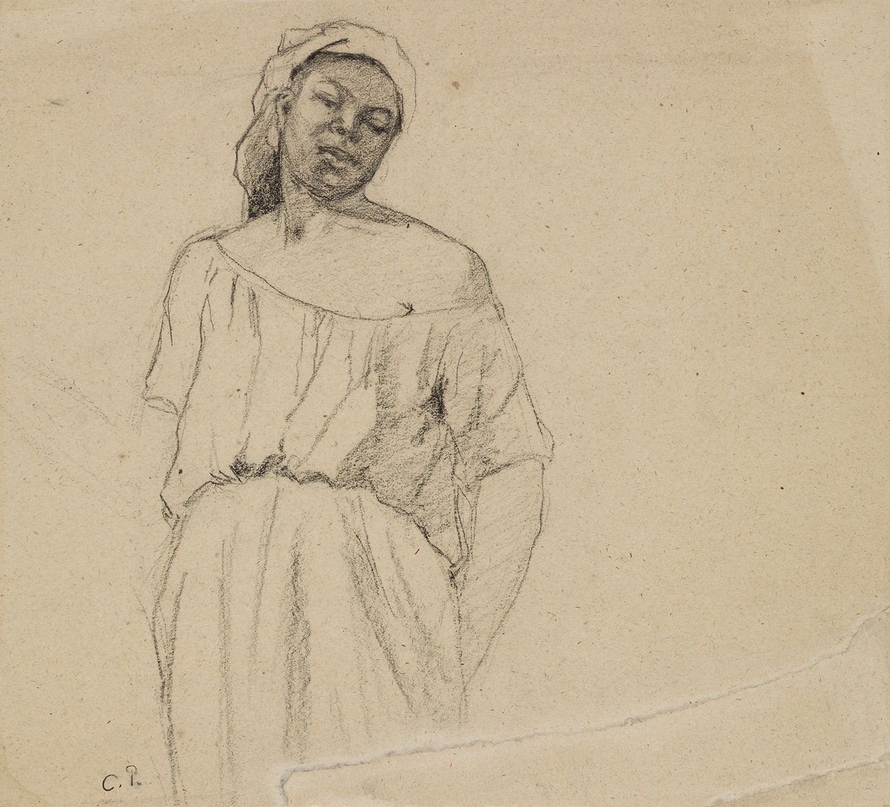 Tanulmány egy negressről, c1860 alkotó: Camille Pissarro