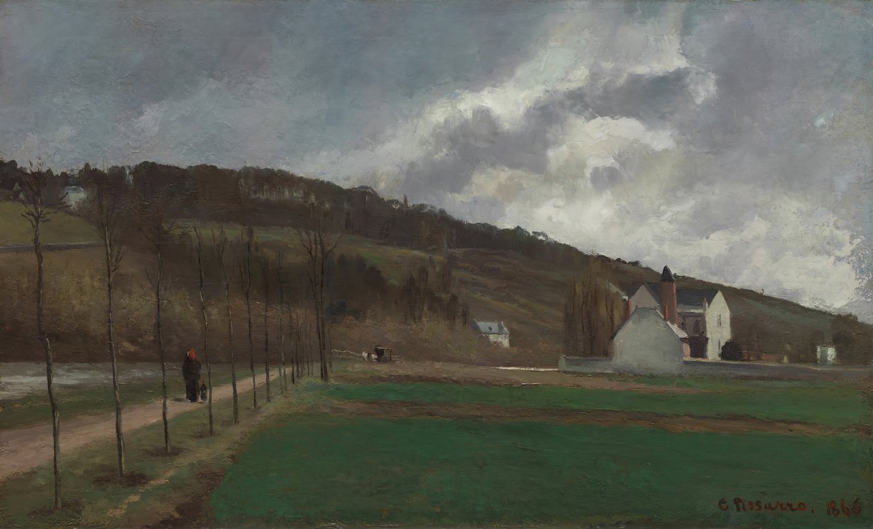 A Marne partja télen, 1866. alkotó: Camille Pissarro