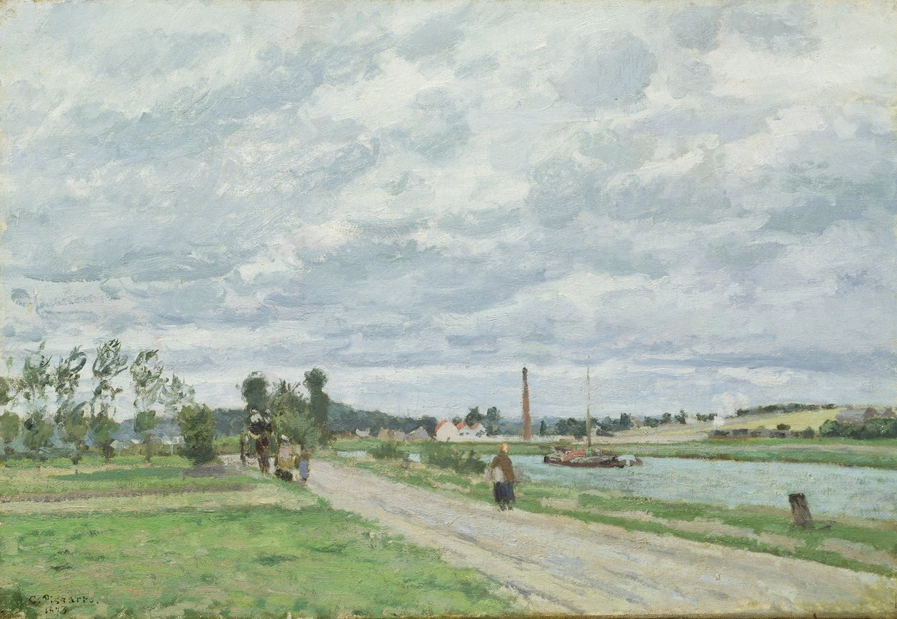 Az Oise partjai Pontoise közelében alkotó: Camille Pissarro