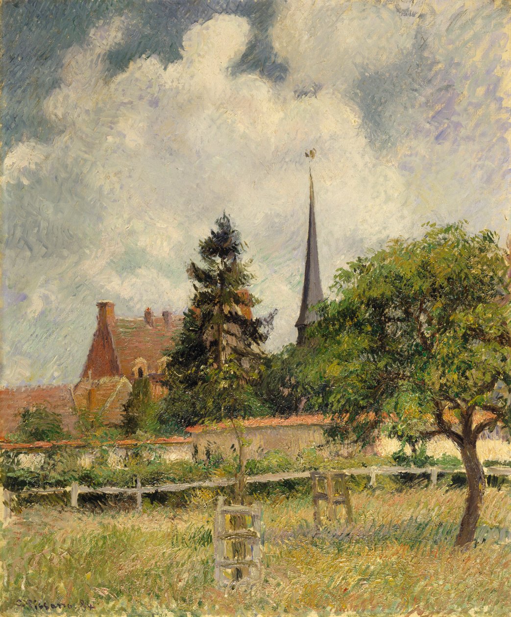 Az Eragny-i templom alkotó: Camille Jacob Pissarro