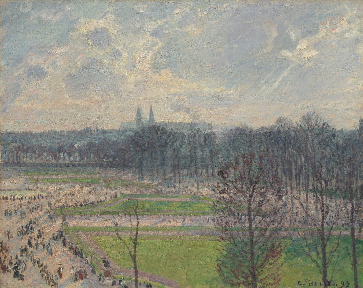 A Tuileriák kertje egy téli délutánon, 1899. alkotó: Camille Jacob Pissarro
