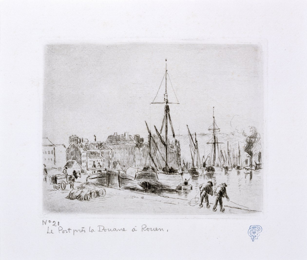 A kikötő a roueni vámház közelében) alkotó: Camille Jacob Pissarro